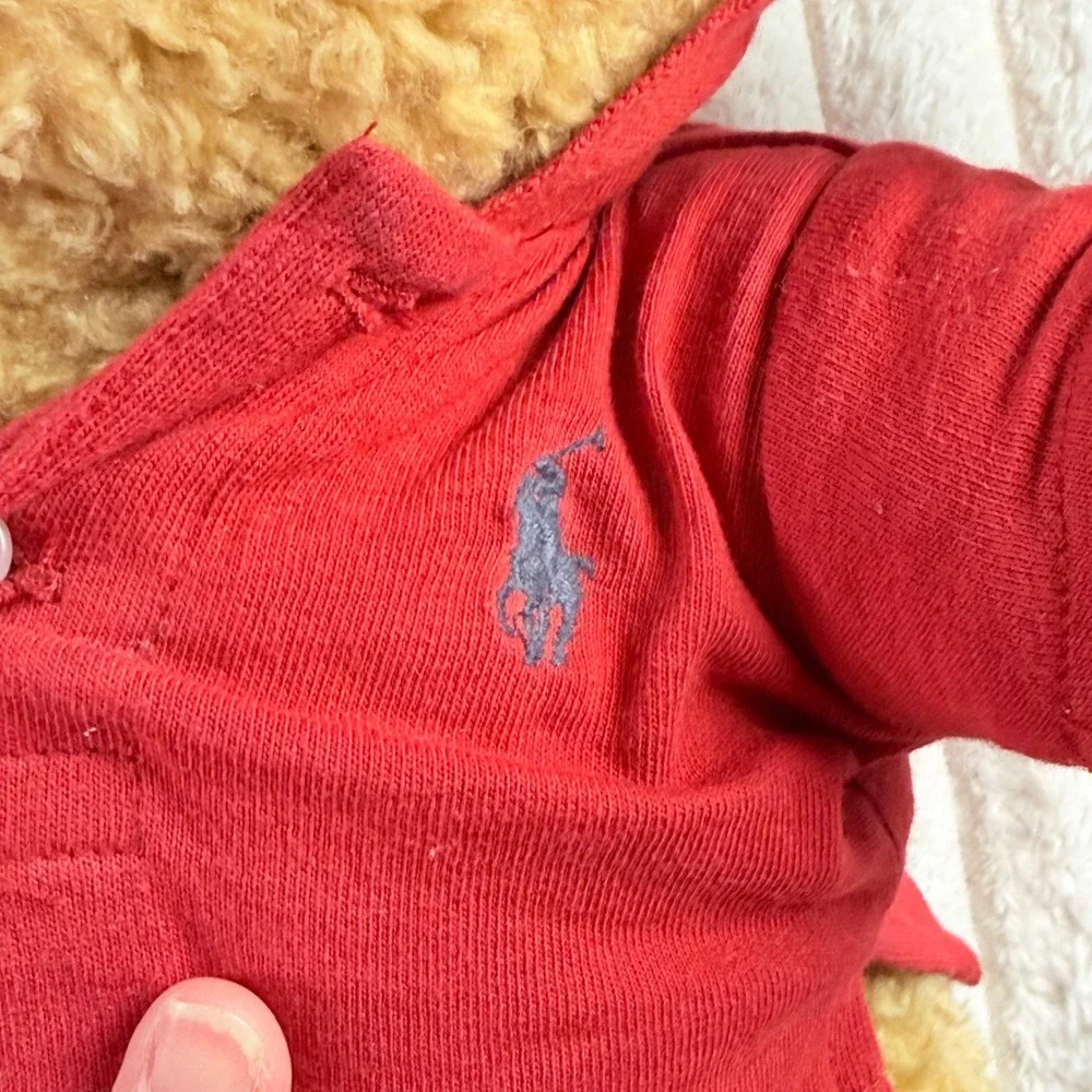 Vtg. Ralph Lauren Polo Bear Plush Red Shirt Blue Pony Promotional Collectible